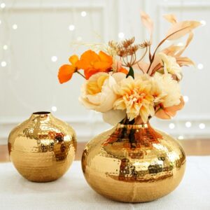 Iron Hammered  Round Flower Vase