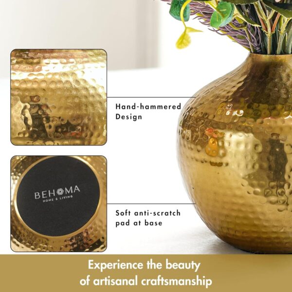 Iron Hammered  Round Flower Vase - Image 4