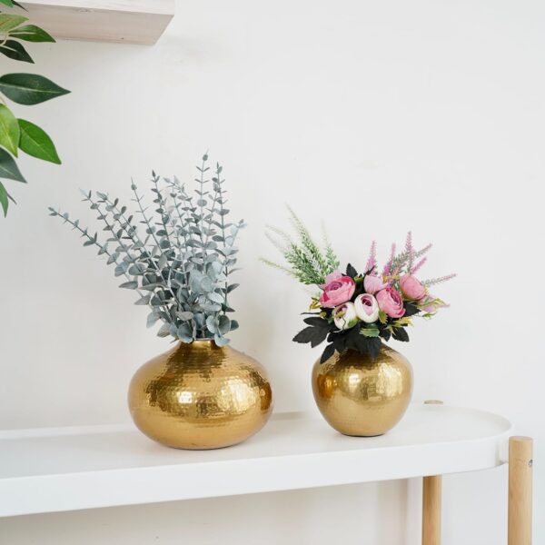 Iron Hammered  Round Flower Vase - Image 5