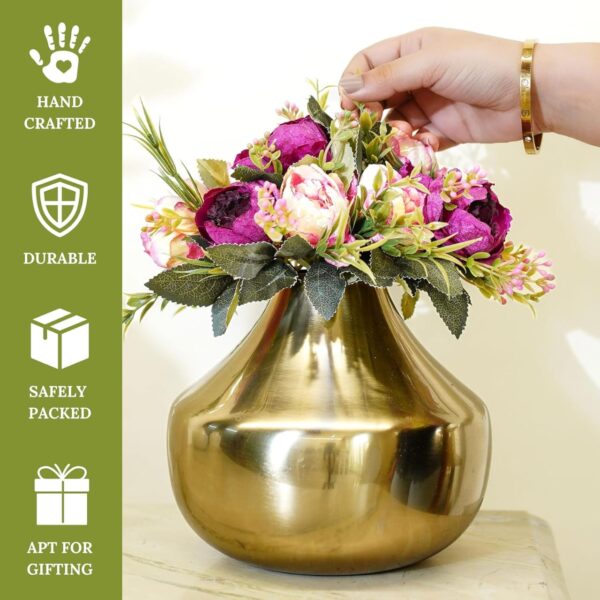 Iron Flower Vase Gold - Image 5