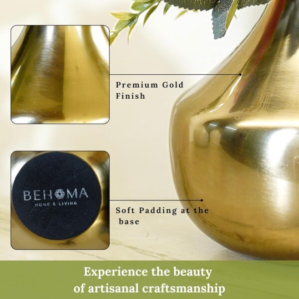 Iron Flower Vase Gold - Image 4