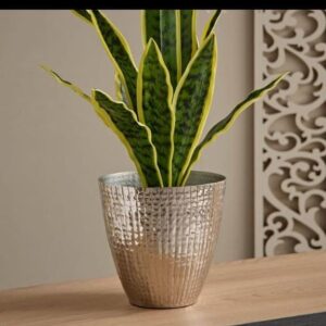 Aluminium Embossed Planter Nickle Plated
